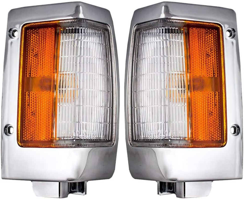 OE Style Replacement Side Marker Front Signal Lights Assembly Compatible with Nissan 1990-1997 Pickup Left Driver & Right Passenger Sides Pair