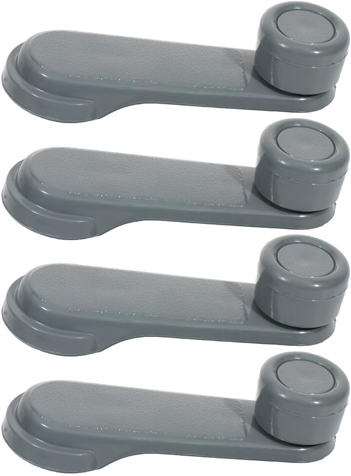 Nissan D21 Window Crank Handle Door Handle Compatible with 1985-1993 for Nissan D21 Hardbody Pickup,1985-1993 for Nissan 720 Driver Passenger Gray-4Pcs