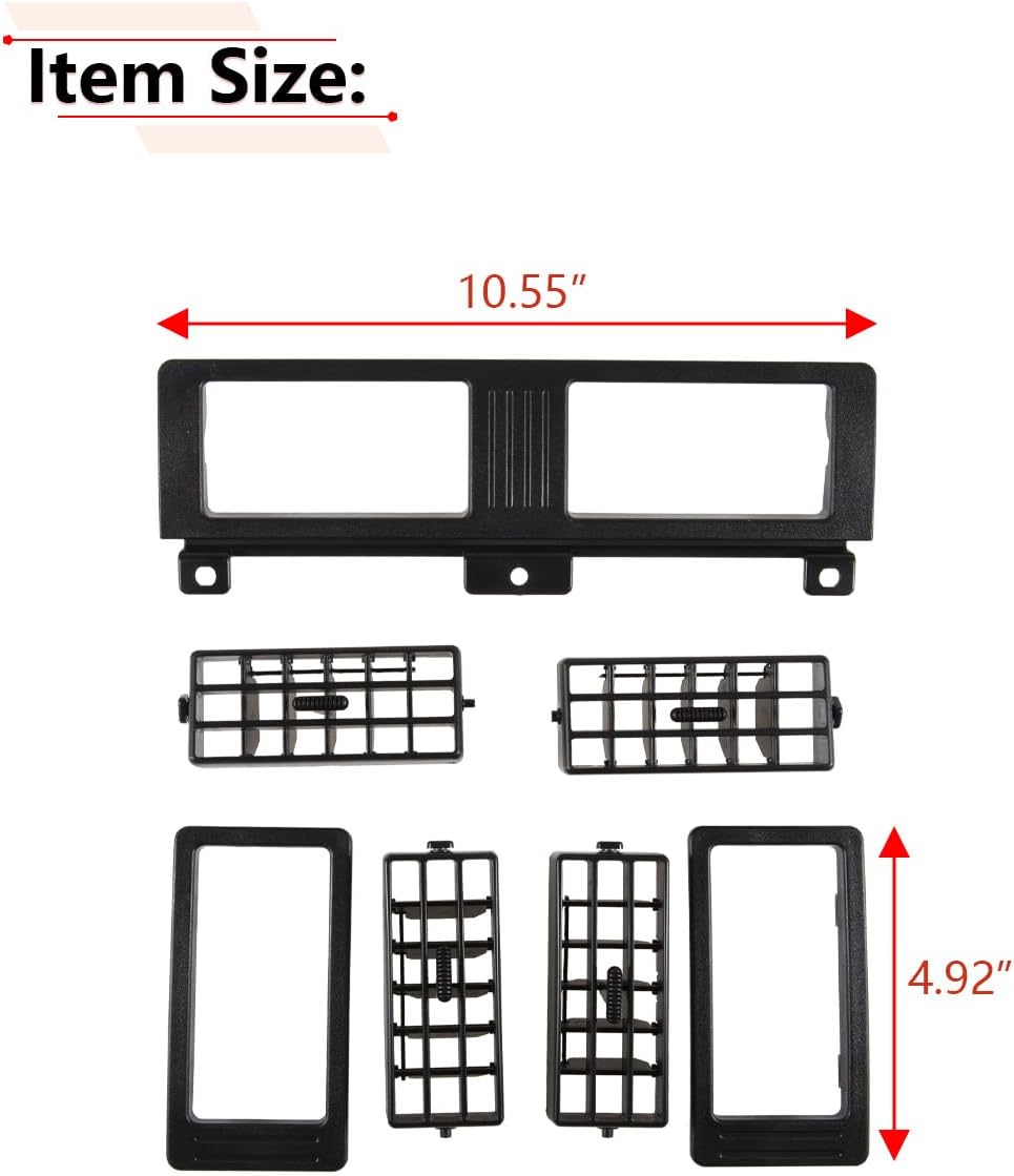 Nissan D21Dashboard Heater Air Vent Grille Set Compatible with Nissan Navara D21 Hardbody Pickup 1986 to 1997 Year, Black Color