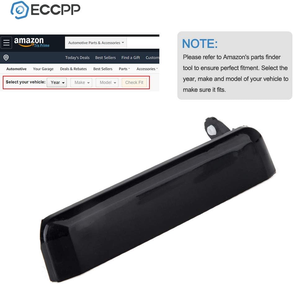 Nissan D21 Door Handles Exterior outside Outer Front Driver Side for 1995-1997 for Nissan Pickup 1987-1995 for Nissan Pathfinder Black(2Pcs)