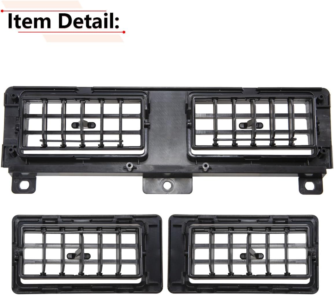 Nissan D21Dashboard Heater Air Vent Grille Set Compatible with Nissan Navara D21 Hardbody Pickup 1986 to 1997 Year, Black Color