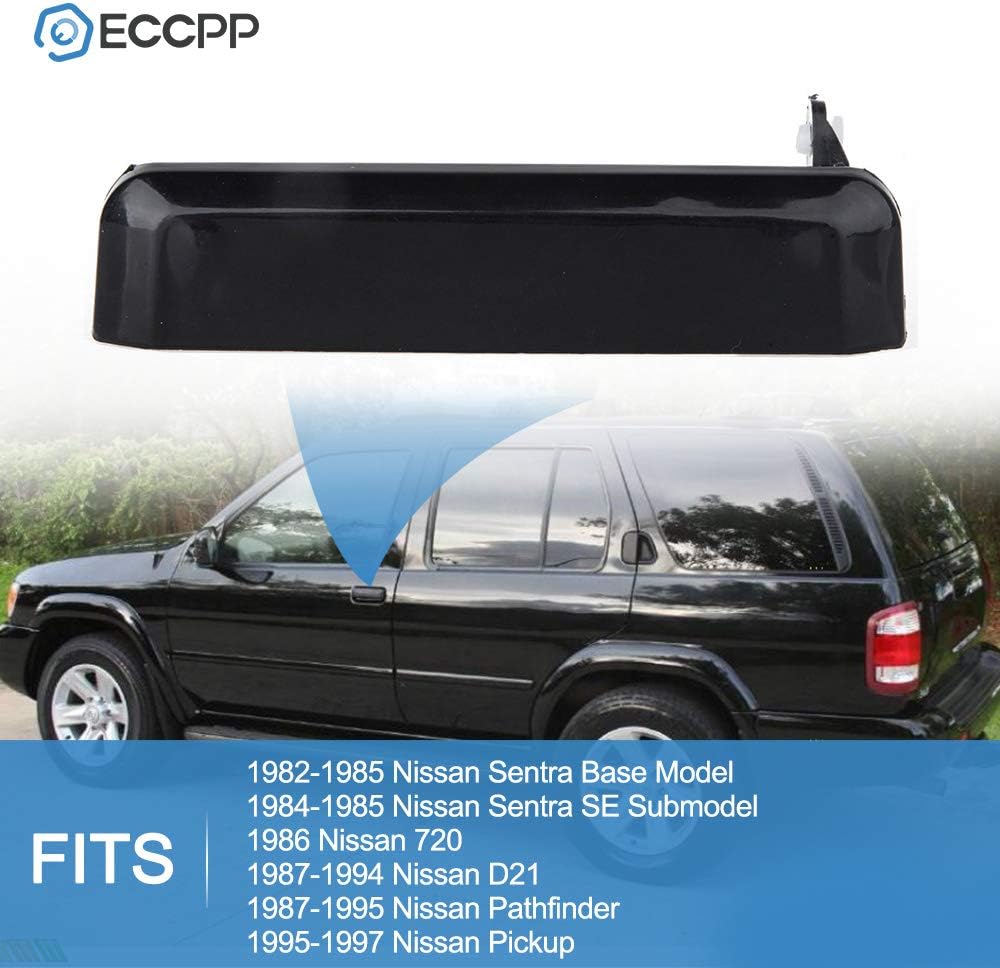 Nissan D21 Door Handles Exterior outside Outer Front Driver Side for 1995-1997 for Nissan Pickup 1987-1995 for Nissan Pathfinder Black(2Pcs)