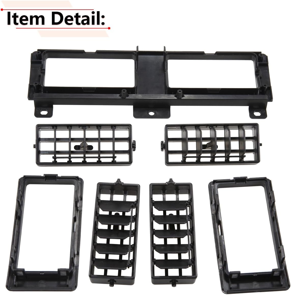 Nissan D21Dashboard Heater Air Vent Grille Set Compatible with Nissan Navara D21 Hardbody Pickup 1986 to 1997 Year, Black Color
