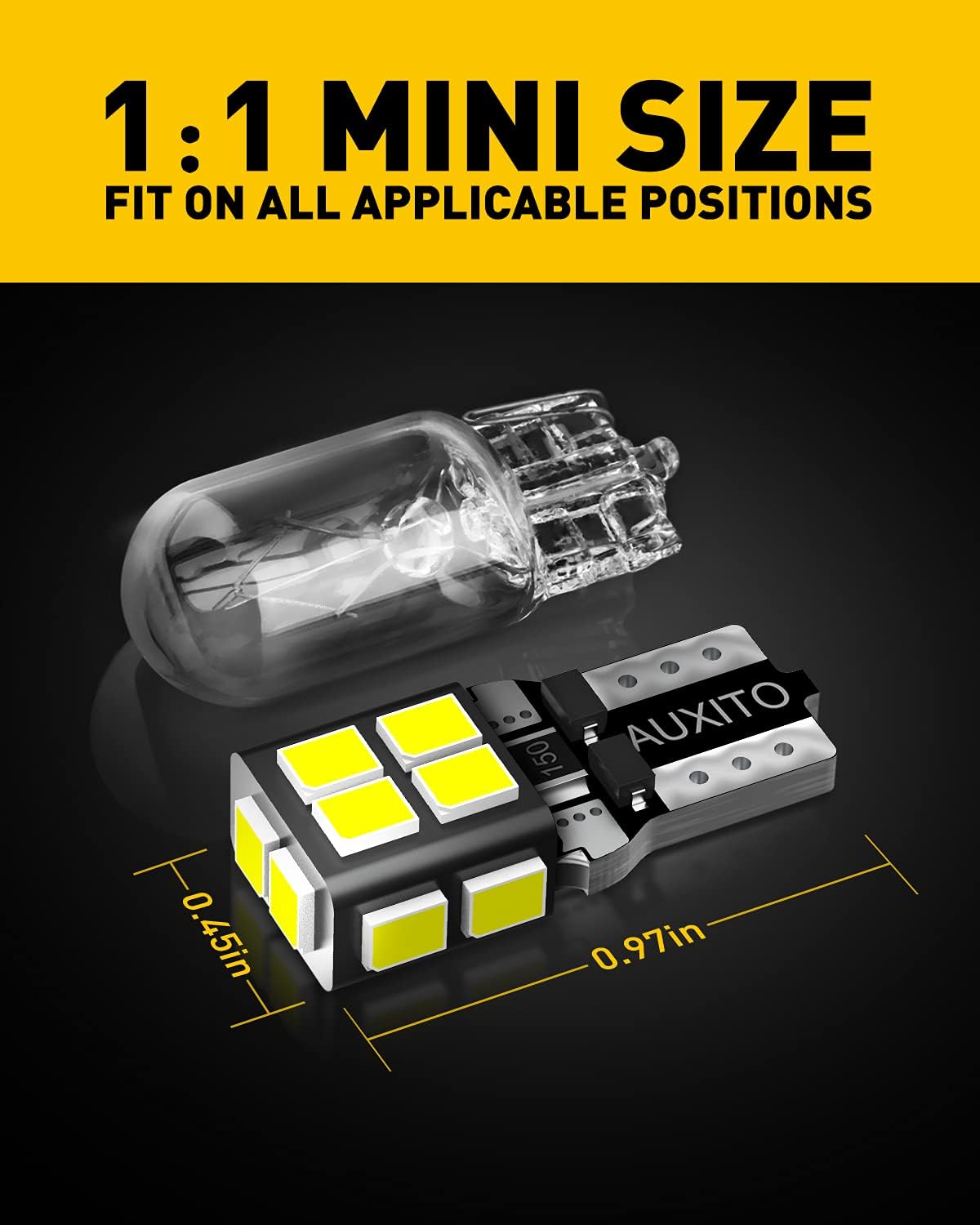 Nissan D21 License Plate 194 LED Bulb 6000K White 168 2825 W5W T10 Wedge 14-SMD Interior Car Bulbs Replacement for Dome Map Door Courtesy Trunk Parking License Plate Lights, 10 PCS