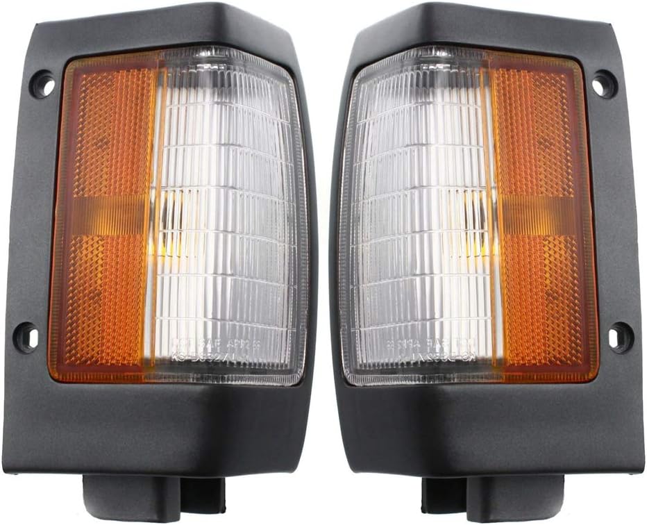 OE Style Replacement Side Marker Front Signal Light Assembly Compatible with Nissan 1990-1997 Pickup Left Driver & Right Passenger Sides Pair