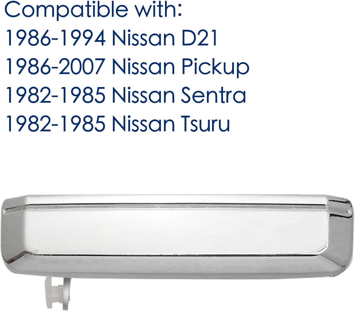 Nissan Hardbody D21 Pair of Chrome Exterior Door Handles for Nissan Hardbody D21 Pickup 1986-1994, Front Rear Driver & Passenger Side Replaces# 90008, 90009