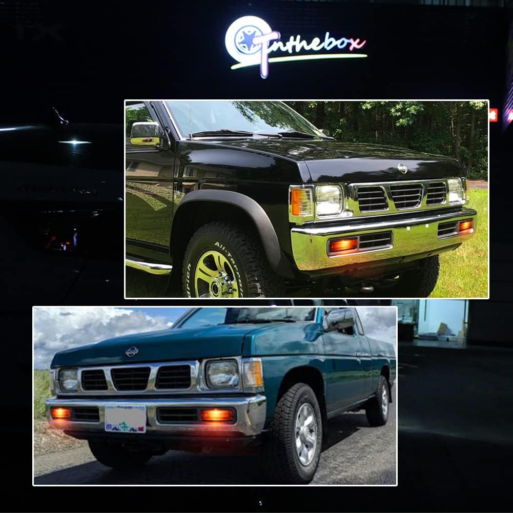 for 1988~1997 Nissan Hardbody Pickup, 1988~1995 Nissan Pathfinder Front Bumper Turn Signal Light Smoked Lens Amber Lamp
