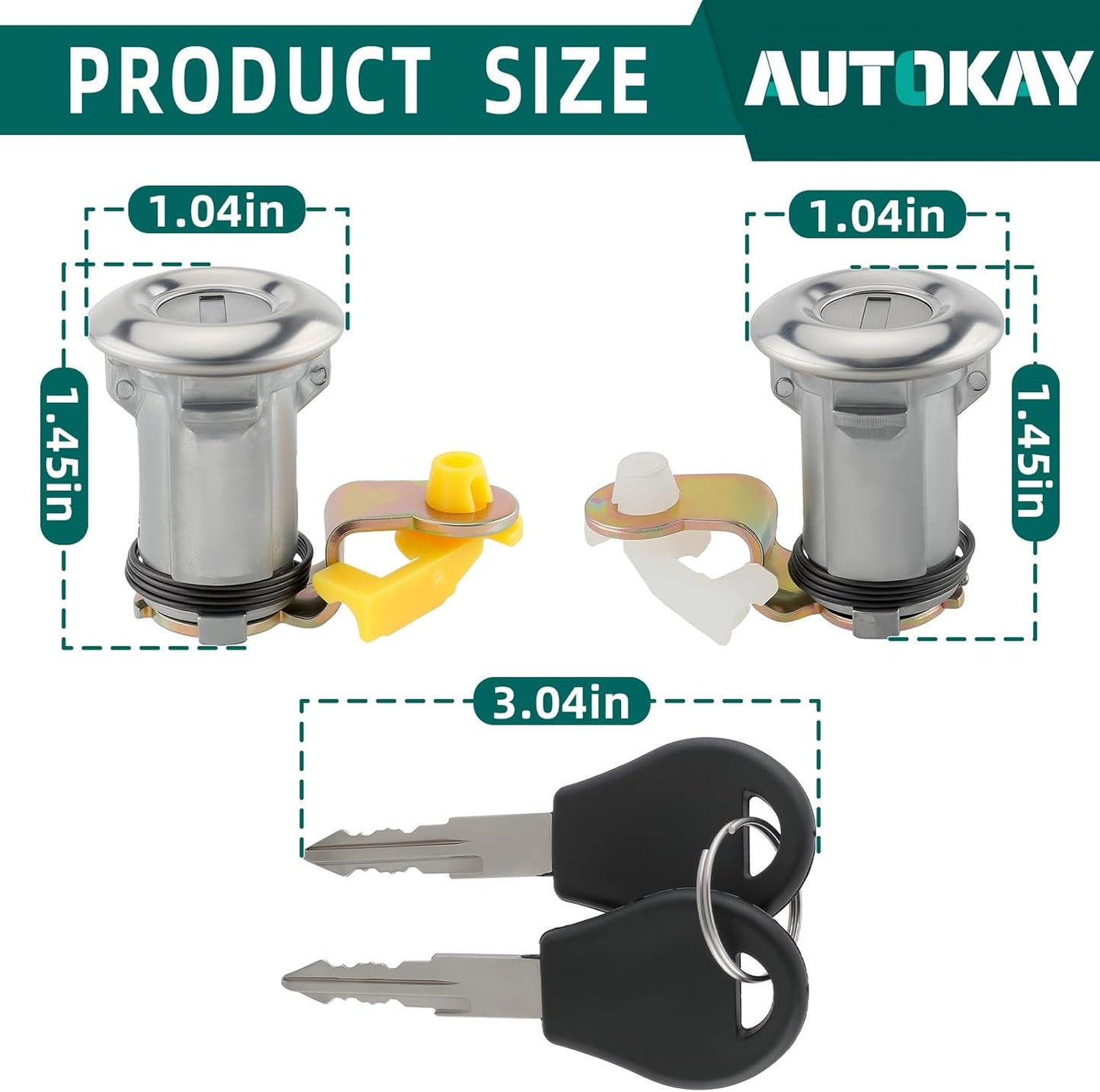 Nissan D21 2Pcs Left & Right Door Lock Set W/Key Fit for Nissan Pickup Hardbody D21 Navara King Cab Pickup 1986-1998 Models Replace# 80600-01G25 80601-01G25