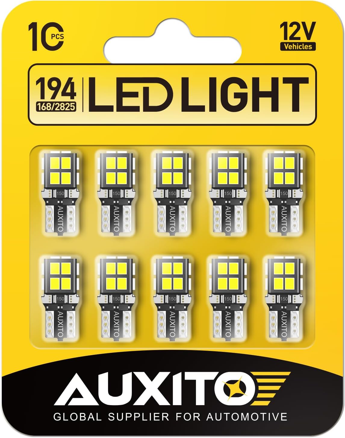 Nissan D21 License Plate 194 LED Bulb 6000K White 168 2825 W5W T10 Wedge 14-SMD Interior Car Bulbs Replacement for Dome Map Door Courtesy Trunk Parking License Plate Lights, 10 PCS