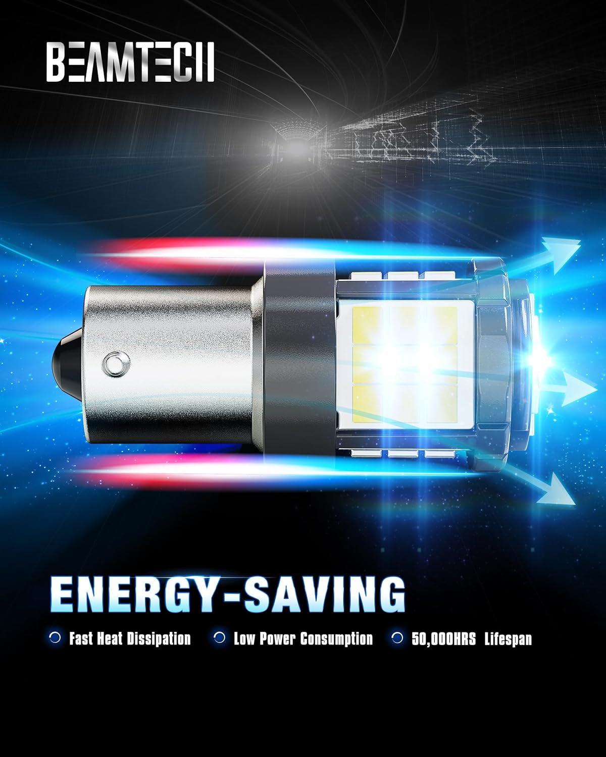 Nissan D21 Reverse Light 1156 LED Bulbs for Turn Signal Lights, Build-In CANBUS, 6500K White Super Brighte, 1141 1003 7506 BA15S Reverse Back up Lights, Tail Brake Parking Lights, Pack of 2