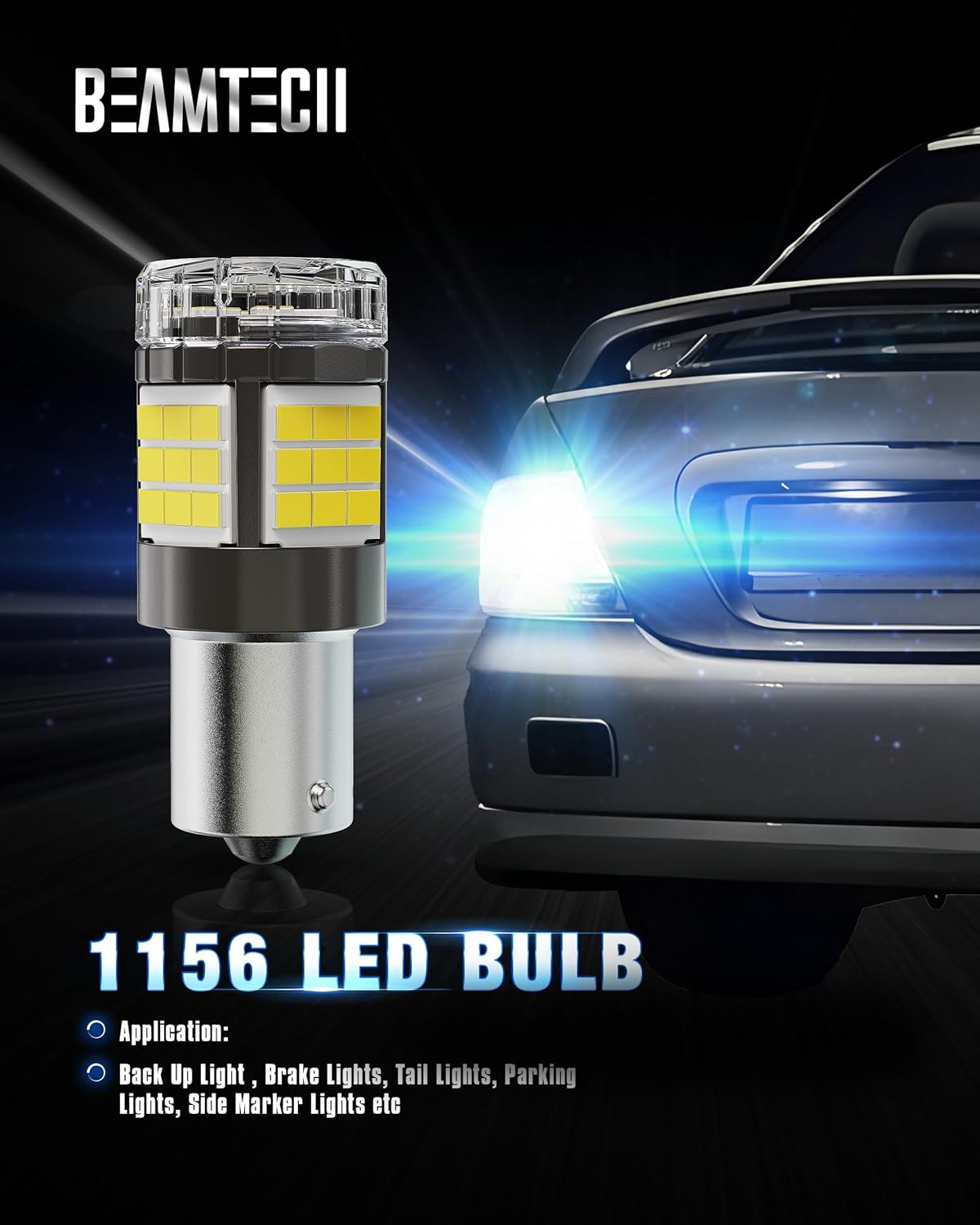Nissan D21 Reverse Light 1156 LED Bulbs for Turn Signal Lights, Build-In CANBUS, 6500K White Super Brighte, 1141 1003 7506 BA15S Reverse Back up Lights, Tail Brake Parking Lights, Pack of 2