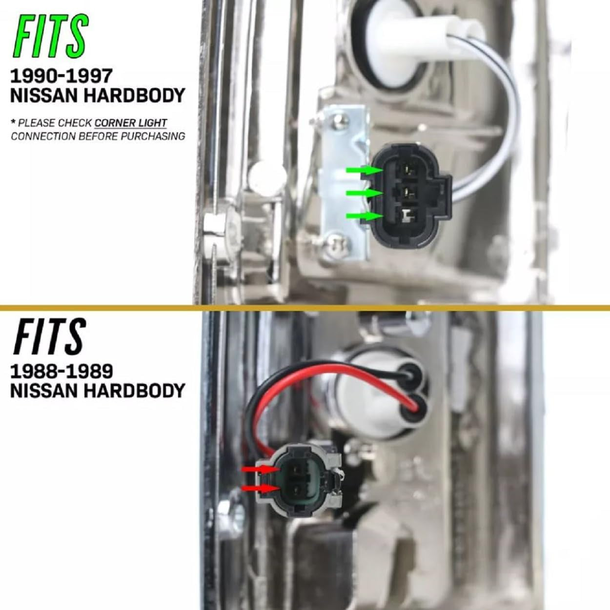 USR 90-97 Hardbody Pickup Corner Light – CLEAR Corner Lamps (Left + Right) Pair - Compatible with 1990-1997 Nissan Pick up Hardbody Truck All Models (CLEAR CORNER LAMPS W/Sockets & BULBS - Plug&Play)