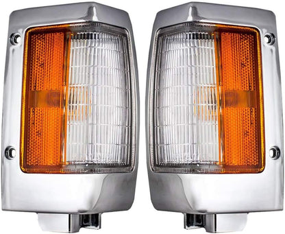 OE Style Replacement Side Marker Front Signal Lights Assembly Compatible with Nissan 1990-1997 Pickup Left Driver & Right Passenger Sides Pair