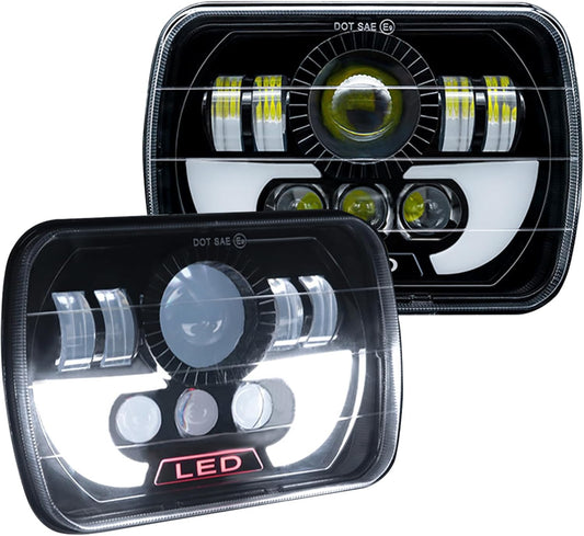 H6054 5X7 7X6 Led Headlights Compatible for Nissan Pickup Hardbody 1983 1984 1985 1986 1987 1988 1989 1990 1991 1992 1993 1994 1995 1996 1997, DOT Approved Headlights High Low Beam