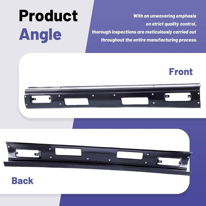 Nissan D21 Front Bumper Face Bar Compatible with NISSAN D21 Hardbody 1986-1992, Pathfinder 1987-1992 (Black without Top Pad Holes)