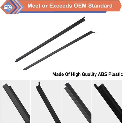 Pickup D21 Hardbody 2 Pcs Black Car Outer Door Window Moulding Trim Weatherstrip Seal Belt Compatible with Nissan Vehicle 1986-1994 Pickup D21 Hardbody, Replace#80820-01G00, 80821-01G00
