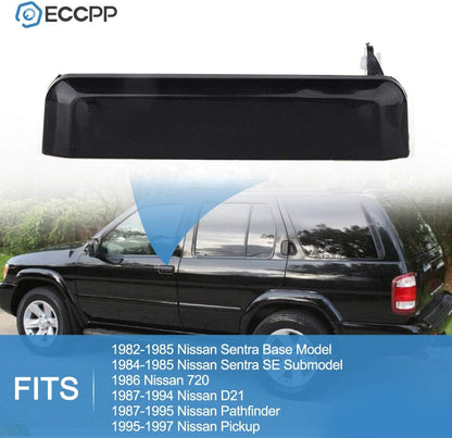 Nissan D21 Door Handles Exterior outside Outer Front Driver Side for 1995-1997 for Nissan Pickup 1987-1995 for Nissan Pathfinder Black(2Pcs)