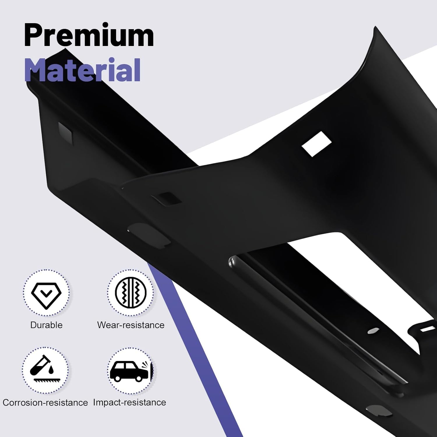 Nissan D21 Front Bumper Face Bar Compatible with NISSAN D21 Hardbody 1986-1992, Pathfinder 1987-1992 (Black without Top Pad Holes)