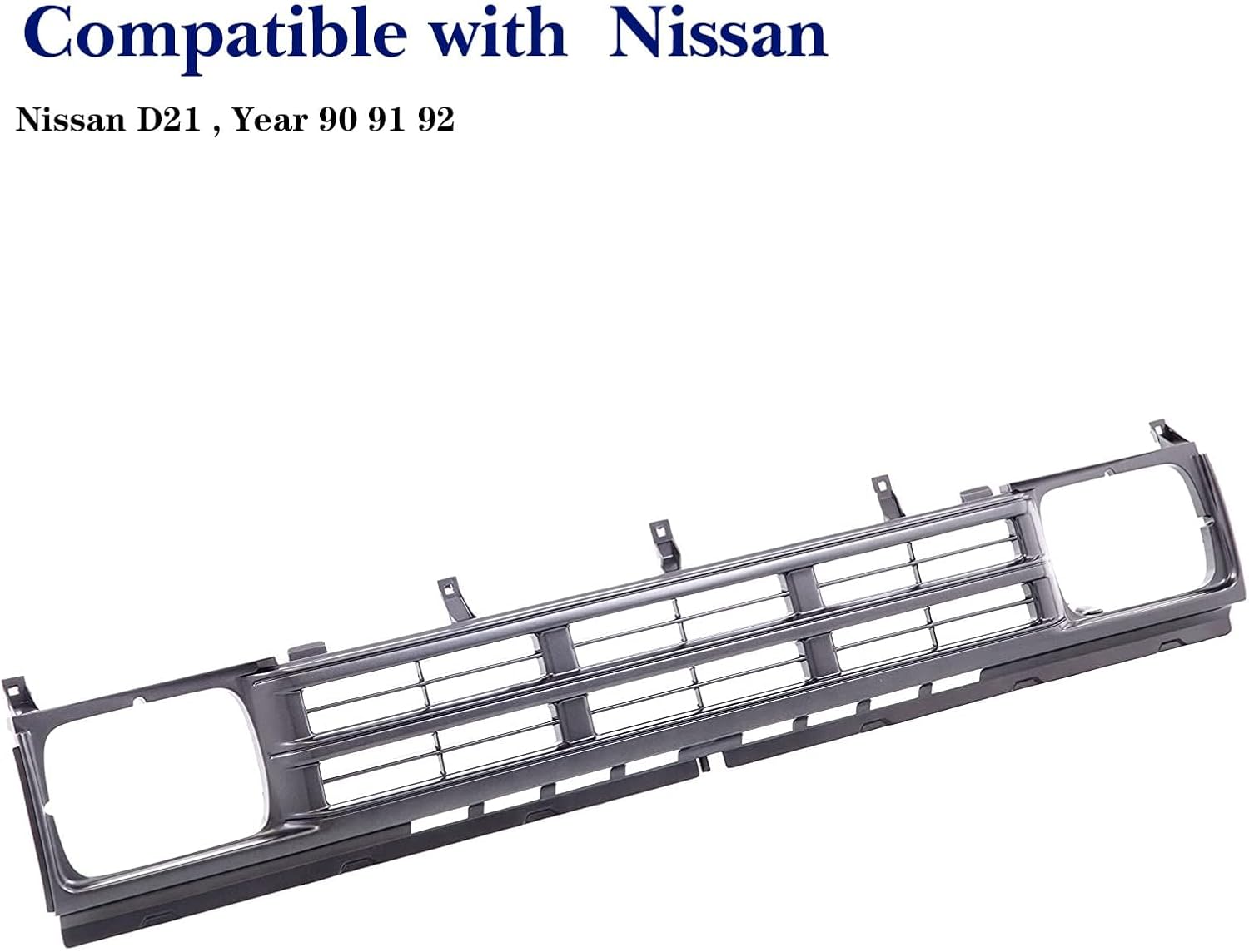 Nissan D21 Front Black Grille - Tailored for 1990-1992 Nissan D21 Base SE, with Precise Fit to 6231086G00 NI1200120