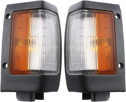 OE Style Replacement Side Marker Front Signal Light Assembly Compatible with Nissan 1990-1997 Pickup Left Driver & Right Passenger Sides Pair