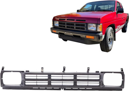 Nissan D21 Front Black Grille - Tailored for 1990-1992 Nissan D21 Base SE, with Precise Fit to 6231086G00 NI1200120