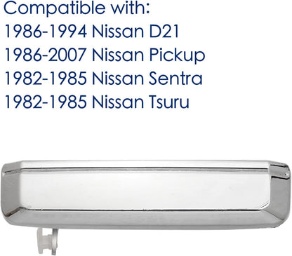 Nissan Hardbody D21 Pair of Chrome Exterior Door Handles for Nissan Hardbody D21 Pickup 1986-1994, Front Rear Driver & Passenger Side Replaces# 90008, 90009
