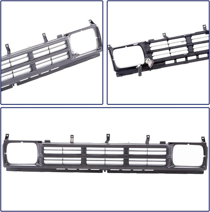 Nissan D21 Front Black Grille - Tailored for 1990-1992 Nissan D21 Base SE, with Precise Fit to 6231086G00 NI1200120