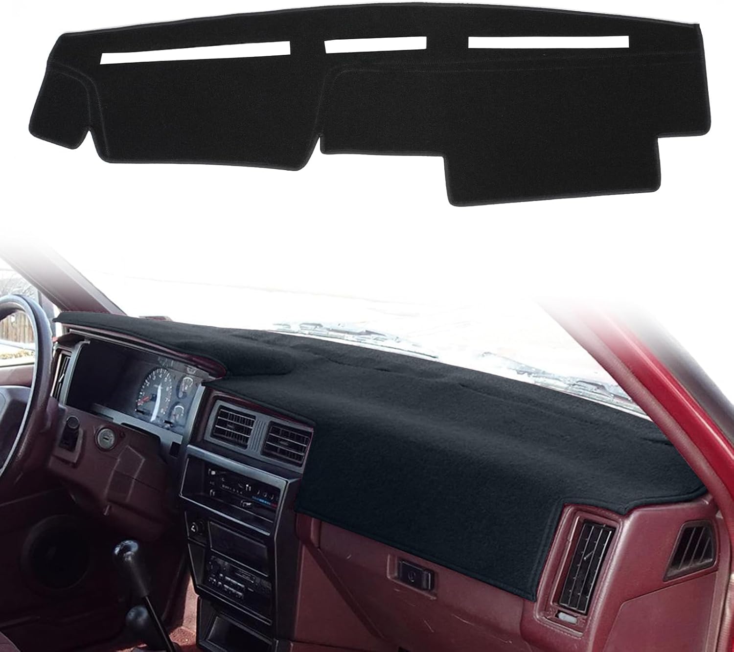 Nissan D21 Dashboard Cover Dash Cover Mat Pad Custom Fit for Nissan Pathfinder D21 Hardbody Pickup Truck 1986 1987 1988 1989 1990 1991 1992 1993 (Black)