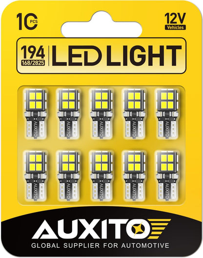 Nissan D21 License Plate 194 LED Bulb 6000K White 168 2825 W5W T10 Wedge 14-SMD Interior Car Bulbs Replacement for Dome Map Door Courtesy Trunk Parking License Plate Lights, 10 PCS