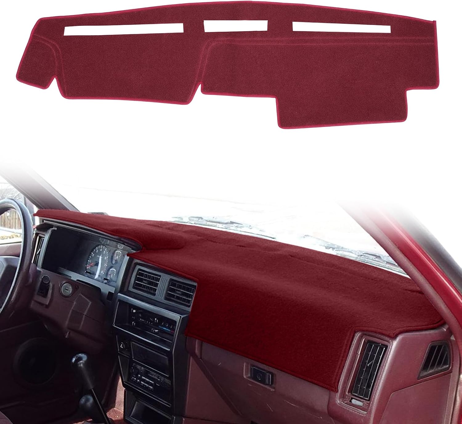  Nissan D21 Dashboard Cover Dash Cover Mat Pad Custom Fit for Nissan Pathfinder D21 Hardbody Pickup Truck 1986 1987 1988 1989 1990 1991 1992 1993 (Maroon)