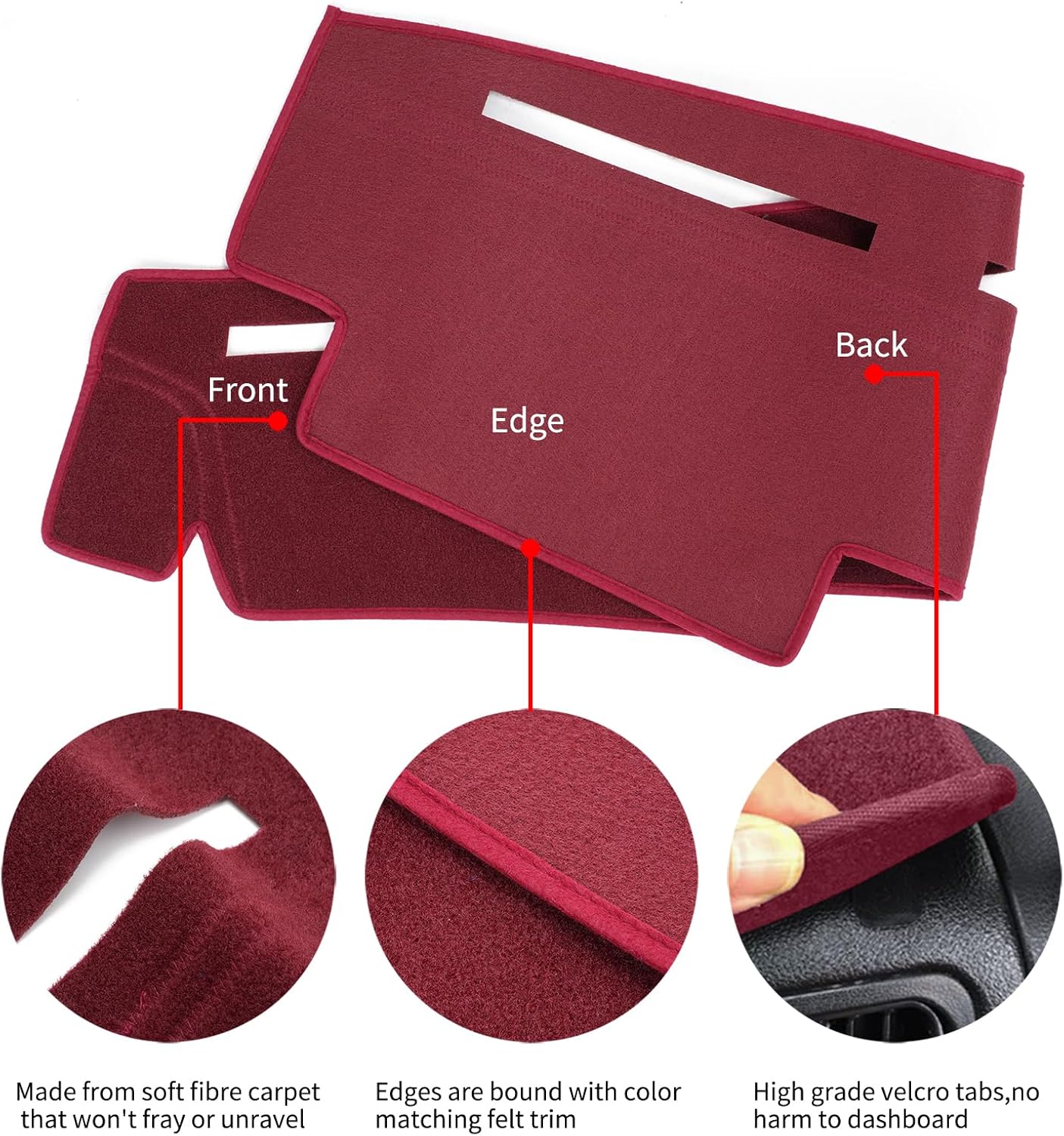  Nissan D21 Dashboard Cover Dash Cover Mat Pad Custom Fit for Nissan Pathfinder D21 Hardbody Pickup Truck 1986 1987 1988 1989 1990 1991 1992 1993 (Maroon)