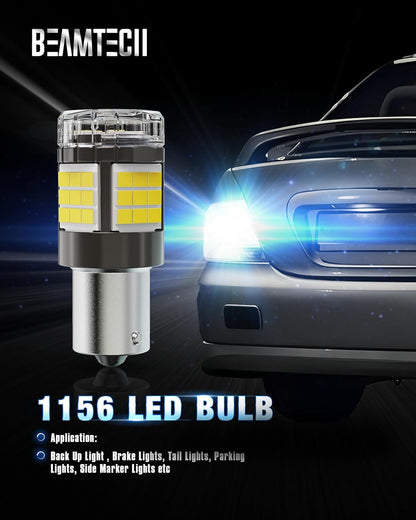 Nissan D21 Reverse Light 1156 LED Bulbs for Turn Signal Lights, Build-In CANBUS, 6500K White Super Brighte, 1141 1003 7506 BA15S Reverse Back up Lights, Tail Brake Parking Lights, Pack of 2