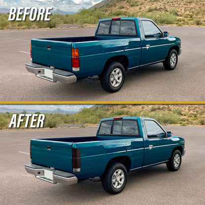 USR 86-97 Pickup Hardbody Tail Light – 2 Piece Replacement Tail Lamps (Left + Right) - Compatible with 1986-1997 Nissan Hardbody Pickup Truck All Models (Dark Cherry Red Lens and Sockets Included)