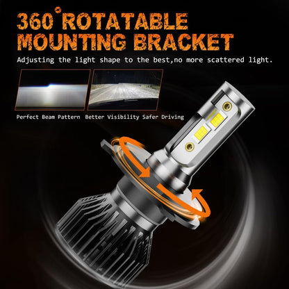 Pair 7X6" 5X7" LED High/Low Beam for 1995-1997 Nissan Pickup Hardbody,5X7 7X6 Inch Diamond Crystal Clear Semi Sealed Beam Glass Lens Housing Headlights,H4 LED Bulbs,6000K Cool White